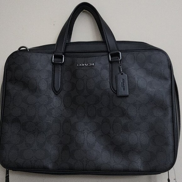 Coach NWT Graham Slim Black Briefcase - Picture 3 of 7